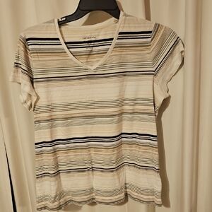 Croft & Barrow Women's V-Neck Striped Top